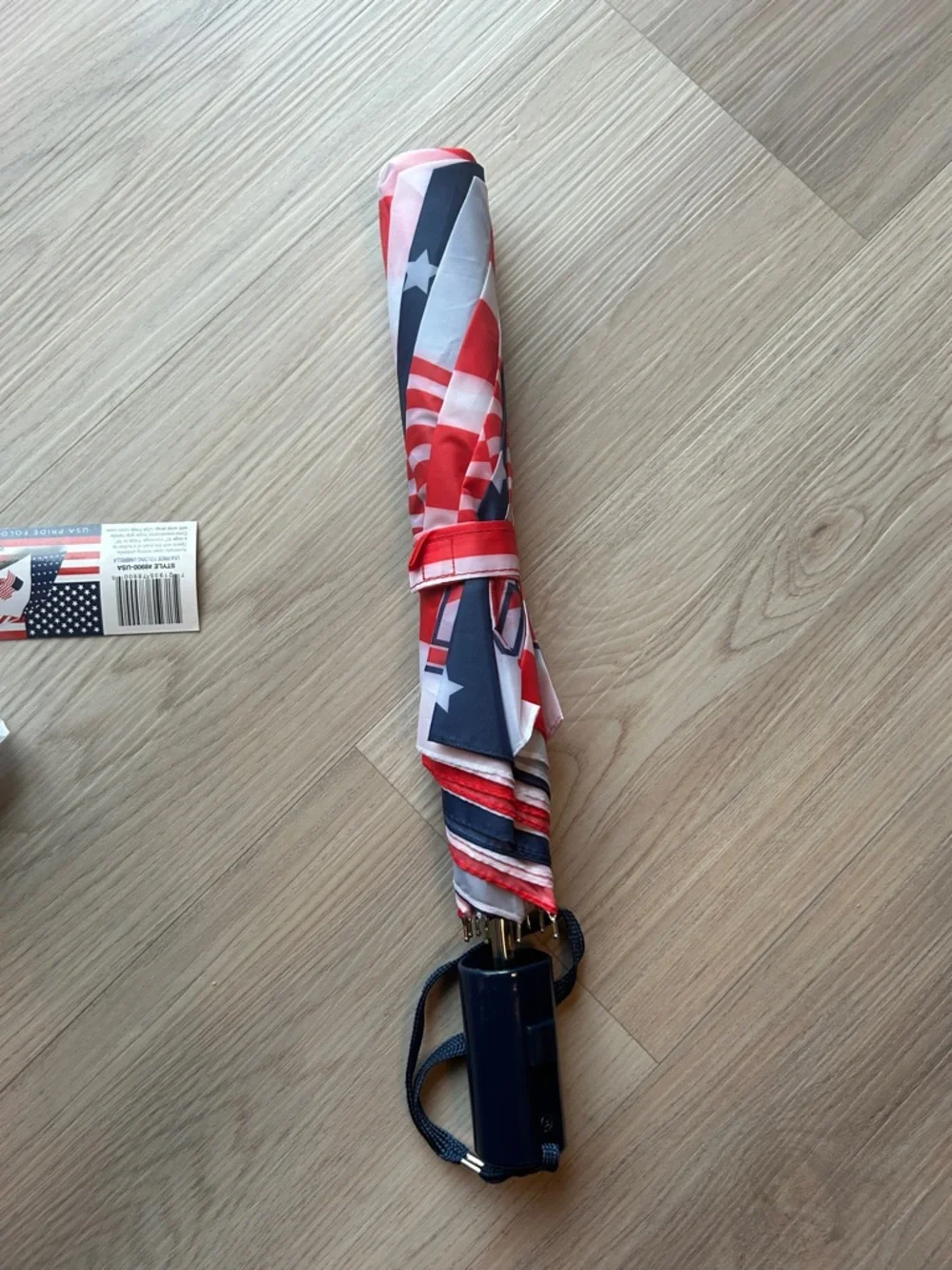 Storm Duds USA Pride Folding Umbrella Patriotic Compact Flag Rain Sun Shield